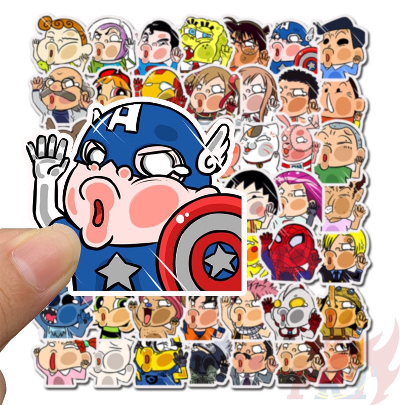 ❉ Hitting the Glass Series 01 Funny Cartoon Character Stickers ❉ 50Pcs/Set DIY Fashion Mixed Doodle Decals Stickers