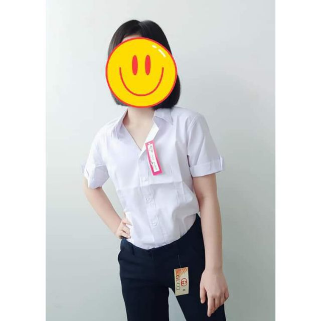 Áo Sơ Mi Học Sinh Nữ hình thật 100%