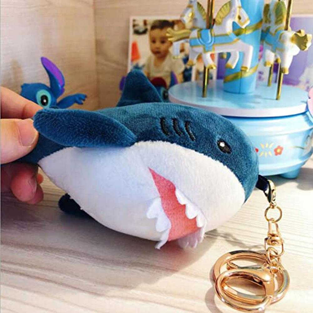 Móc Khóa Hình Cá Mập Nhồi Bông 15cm Dễ Thương