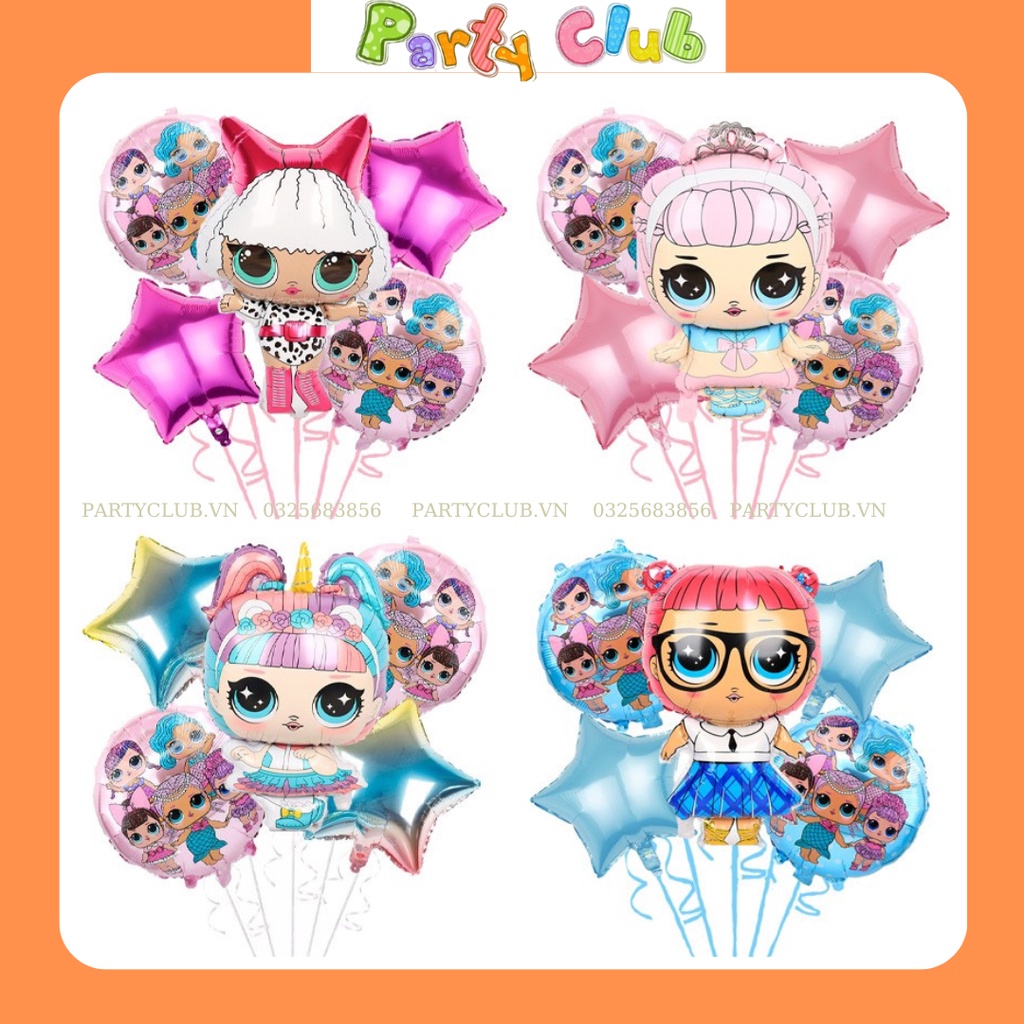 Bong bóng bay hình búp bê trang trí sinh nhật bé gái