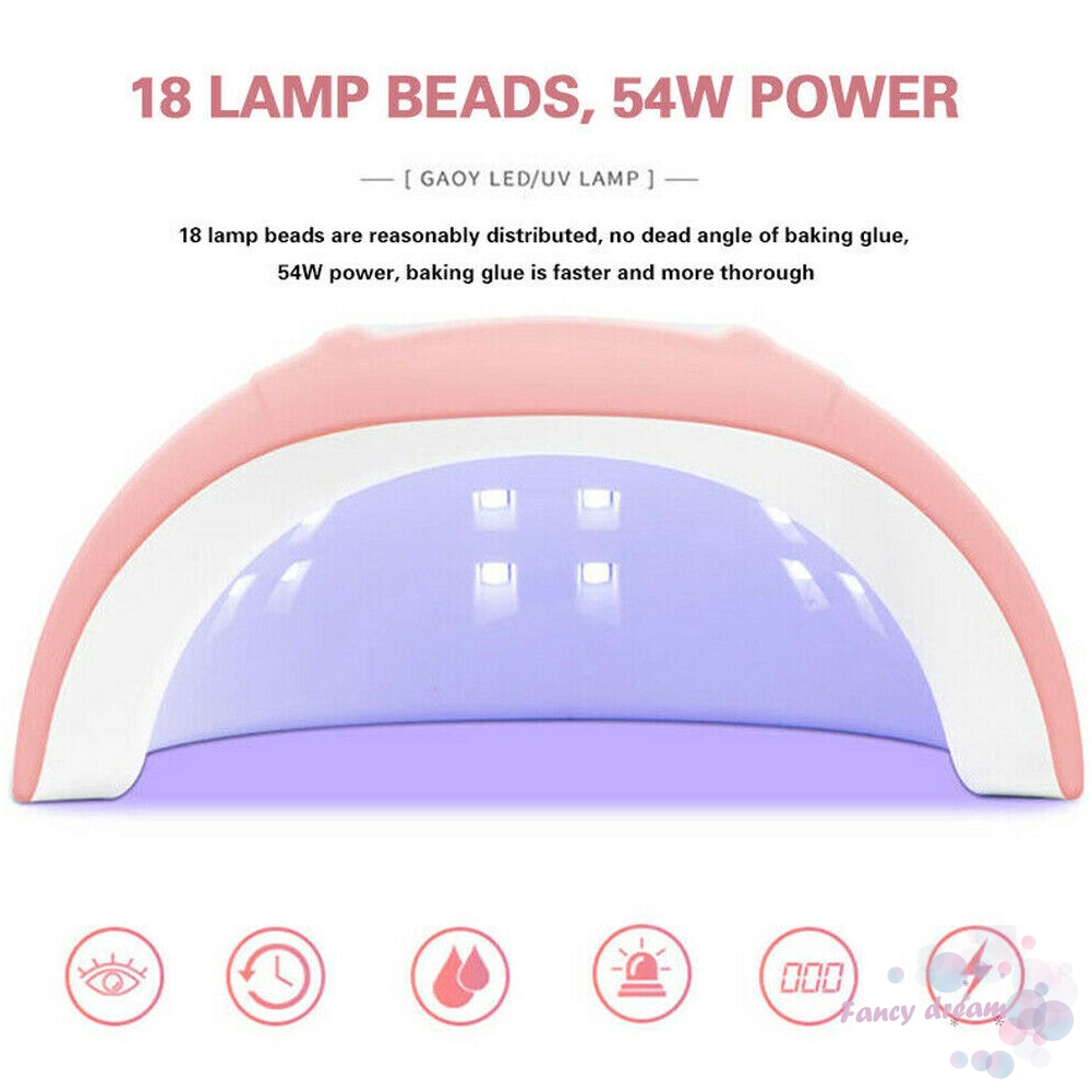 Đèn LED UV hỗ trợ sấy khô sơn móng tay cao cấp 54W