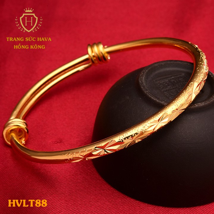Lắc Tay Titan Nữ, Vòng Tay Mặt Đính Đá Xi Mạ Vàng Non 24k - Trang Sức Hava Hong Kong - HVLT88
