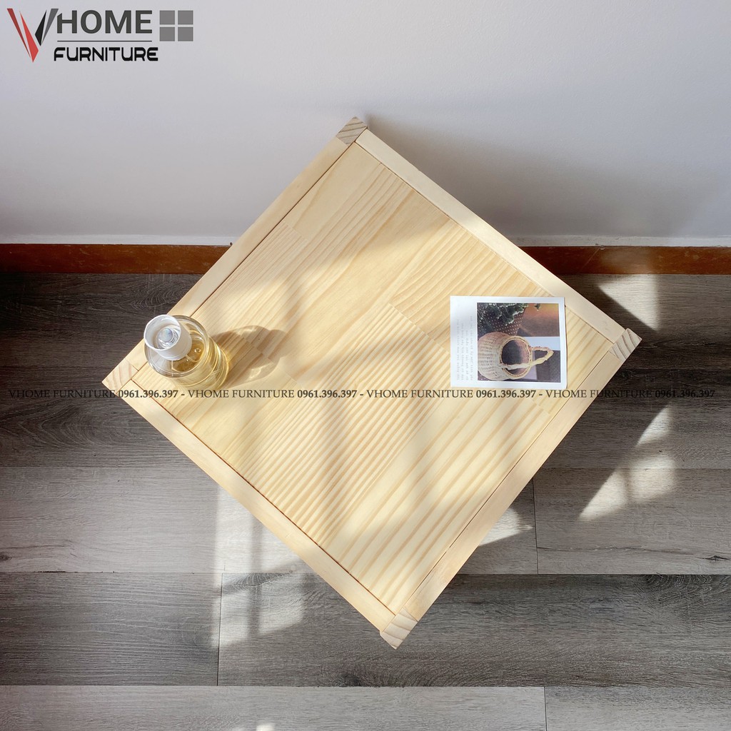 Kệ Đầu Giường Gỗ Thông VHOME Furniture Mặt Gỗ 35cm x 35cm x 50cm Nội Thất Lắp Ráp | BigBuy360 - bigbuy360.vn