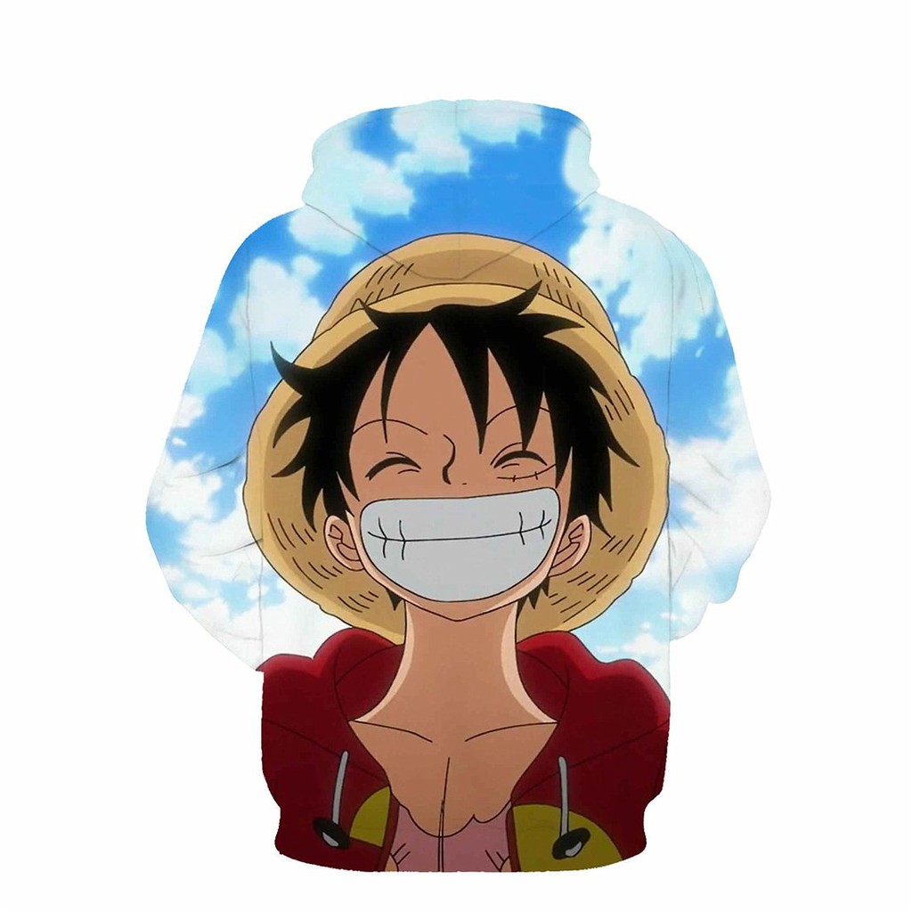 Áo hoodie HUQISHA in họa tiết Anime One Piece thời trang unisex cho nam nữ