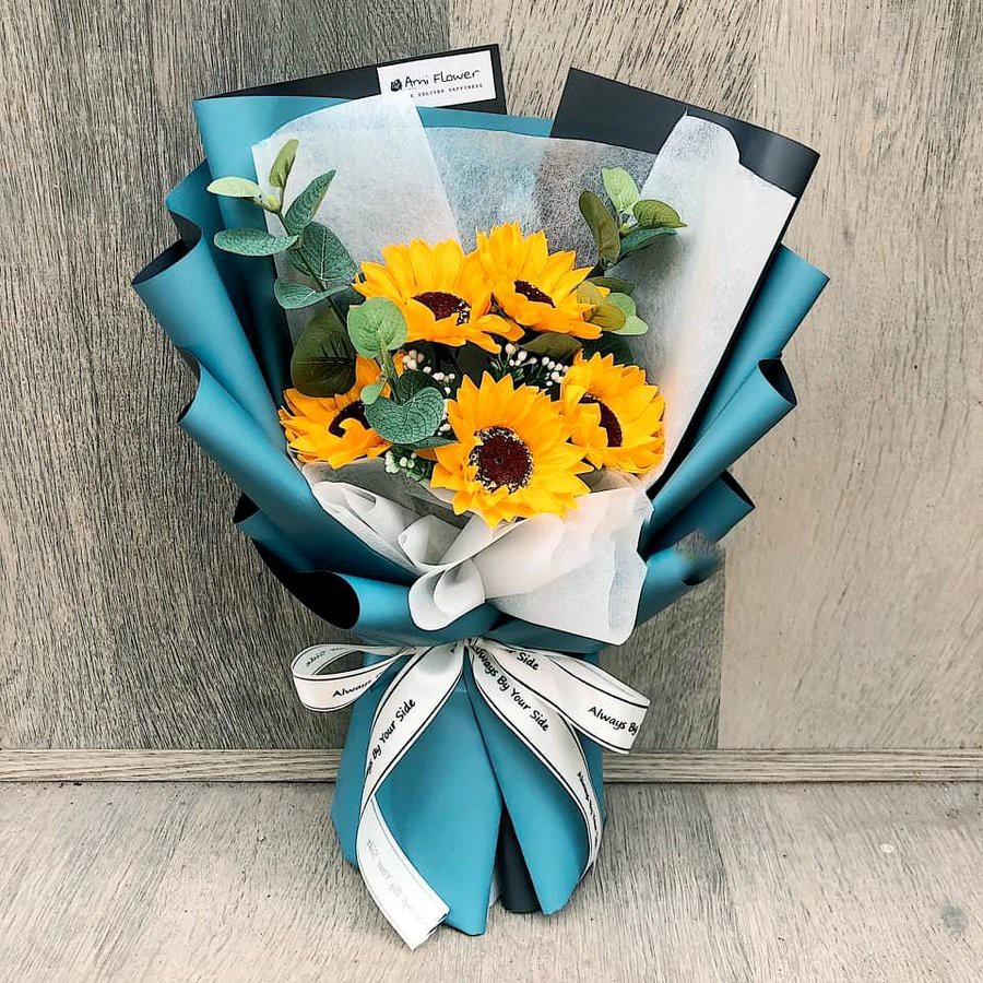 Bó 5 Hoa Hướng Dương Sáp cao cấp, hương thơm lưu giữ đến 5 năm - Hoa làm quà tặng 8/3, tốt nghiệp, 20/10, 20/11