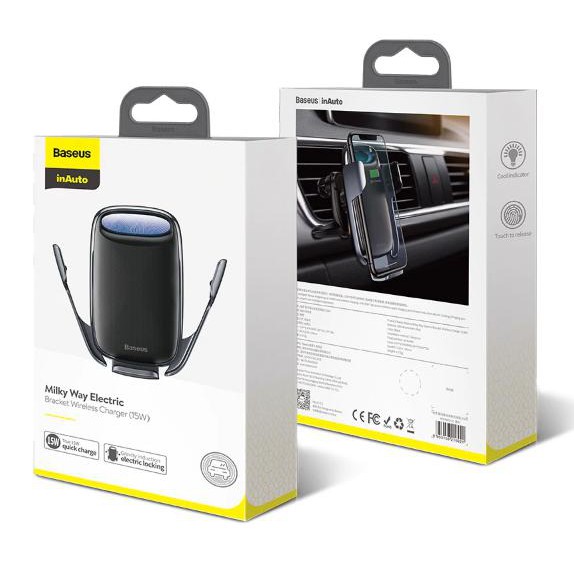 Đế Sạc Điện Thoại Không Dây Baseus 15W Qi QC 3.0 Gắn Bộ Điều Hòa Xe Ô tô Cho iPhone Samsung - TopLink