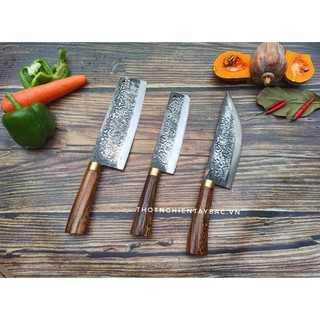 Bộ 03 Dao Chặt Thái Lọc Thớt Nghiến Hoàng Linh