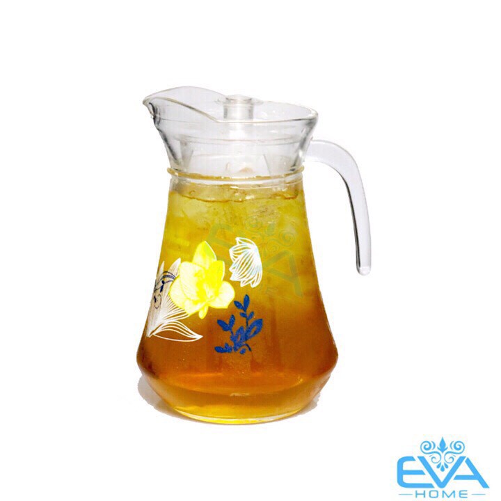 Bộ bình Và 6 Ly Bầu Lùn In Hoa Thủy Tinh Cao Cấp