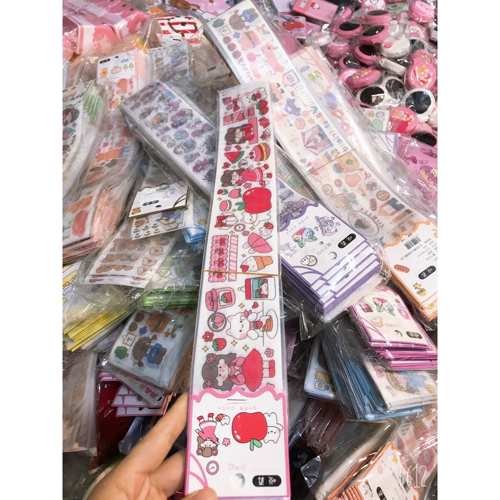 Hình dán sticker cô gái dải dài dán trang trí sổ sách nhật ký Bullet LUHO