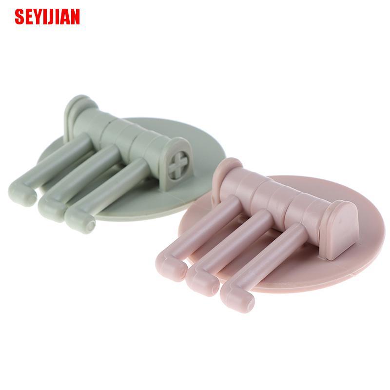 Móc Treo Đồ 3 Nhánh Xoay Được Sáng Tạo Gắn Tường Nhà Bếp / Phòng Tắm