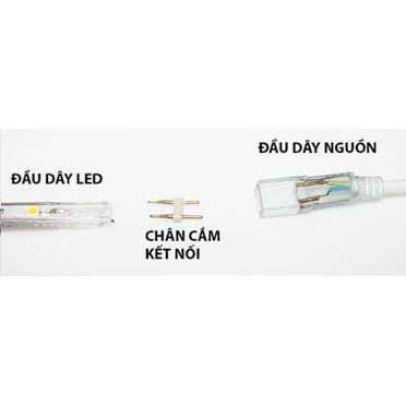 Đầu dây led, dây nguồn led dây 2 hàng bóng 2835 220V loại 1