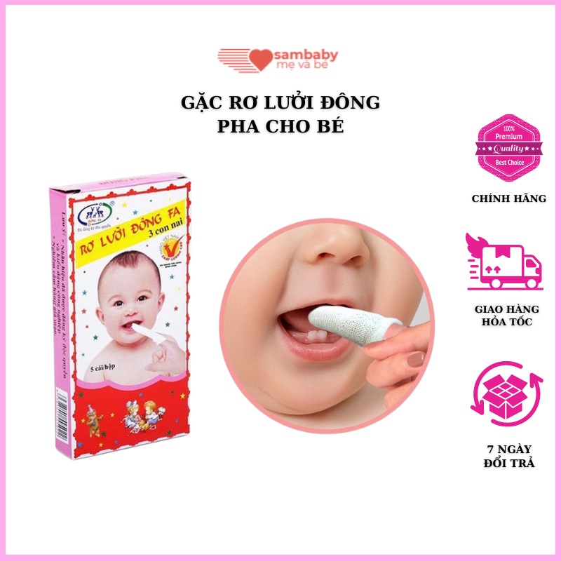 Gặc Rơ Lưỡi Đông Pha Vệ Sinh Răng Miệng Cho Bé Sơ Sinh (Hộp 5 Miếng) Sambaby Chuyên Đồ Sơ Sinh
