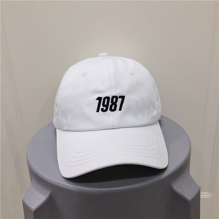 Mũ lưỡi trai thêu số 1987 phong cách Hàn Quốc thời trang sành điệu