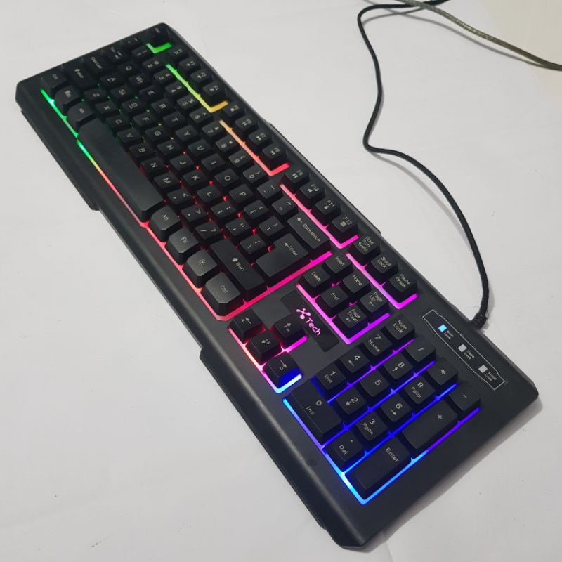 Tặng chuột_bàn phím giả cơ Xtech pk55 led 7 màu cũ dùng tốt_ bàn phím Gaming keyboard