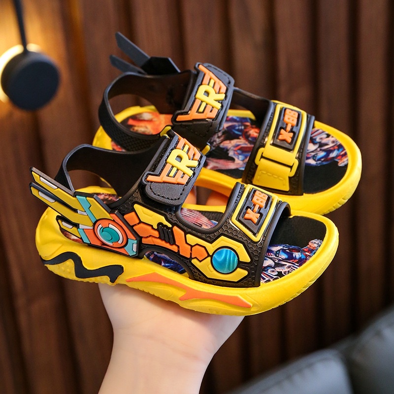 Sandal Bé trai vảy rồng siêu cute đế cao su cao 3cm chống trơn trượt