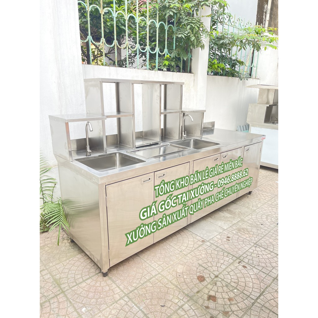 Quầy pha chế, quầy inox, tủ đá âm sản xuất theo tất cả các yêu cầu của khách giá tại xưởng giá chỉ từ 2870k