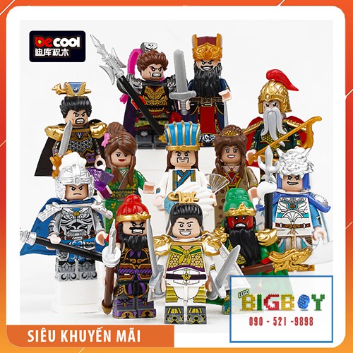 [Có sẵn] lego minifigures tam quốc chí quan vũ, lưu bị, trương phi