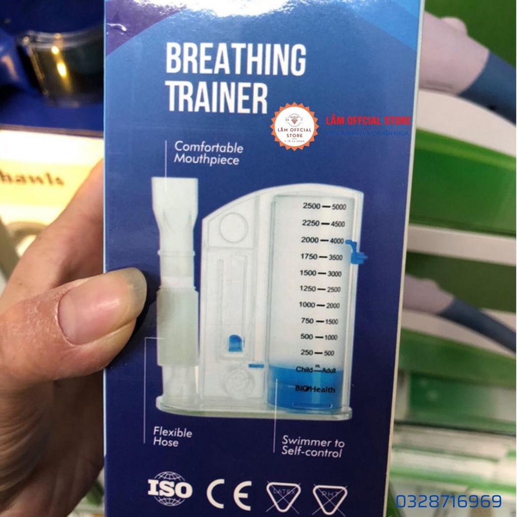 Dụng cụ tập thở, dụng cụ hỗ trợ thở BIOHEALTH VIS 01 phục hồi chức năng phổi của ÚC DCTVIS1