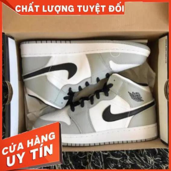 [Siêu Hot ]  Giày sneaker Jordan 1 grey/white đủ size nam nữ. Giày Jd1 xám cao | BigBuy360 - bigbuy360.vn