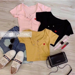 Áo crop top trái tim xinh đẹp😍😍