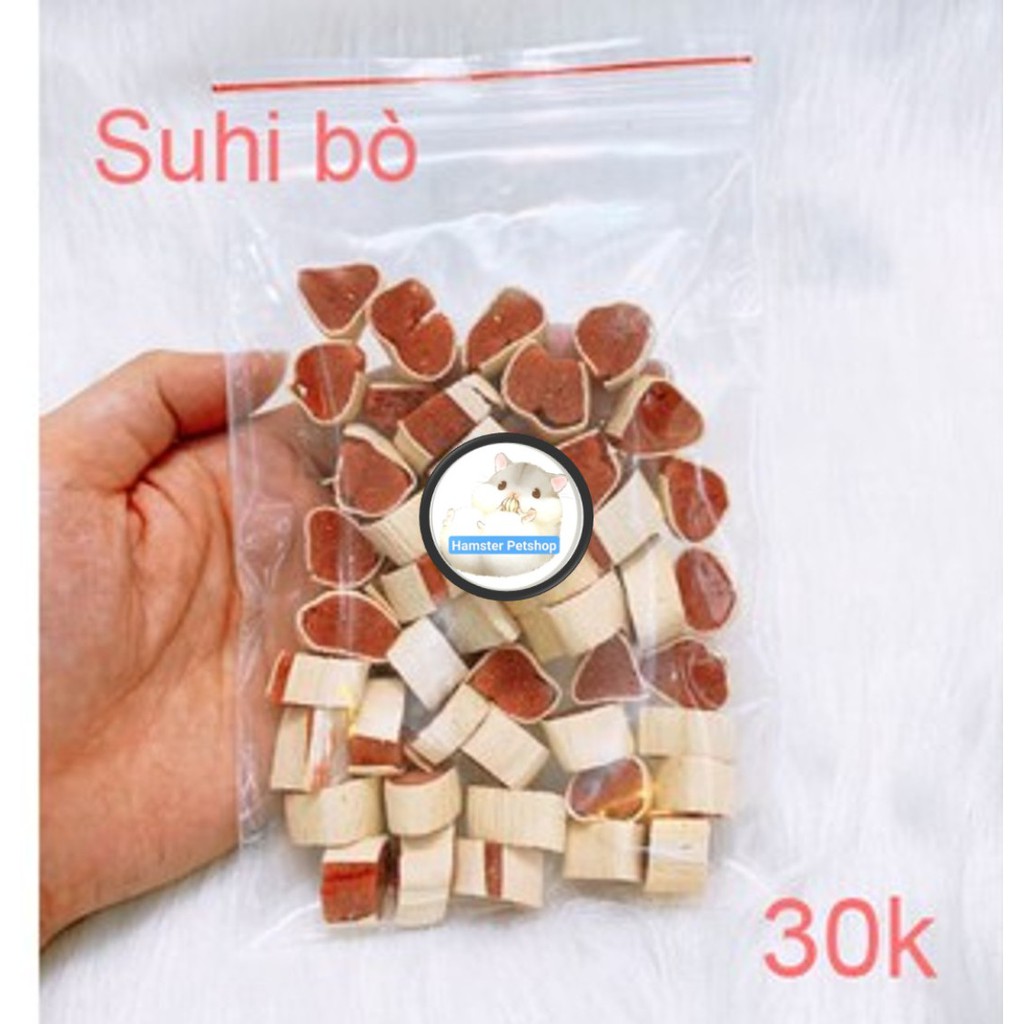 Snack thịt bò + gà cuộn Sushi cho Hamster , sóc , chuột đồng, bọ ú vỗ béo