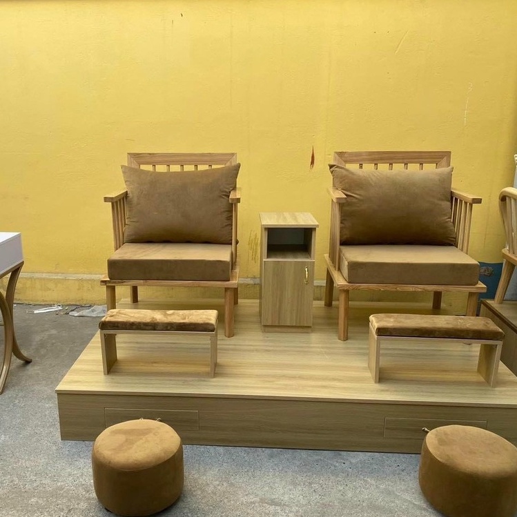 Bộ Ghế Nail Hot Trend Nhất Hiện Nay Hoàn Toàn Bằng Gỗ Thông Thiên Nhiên