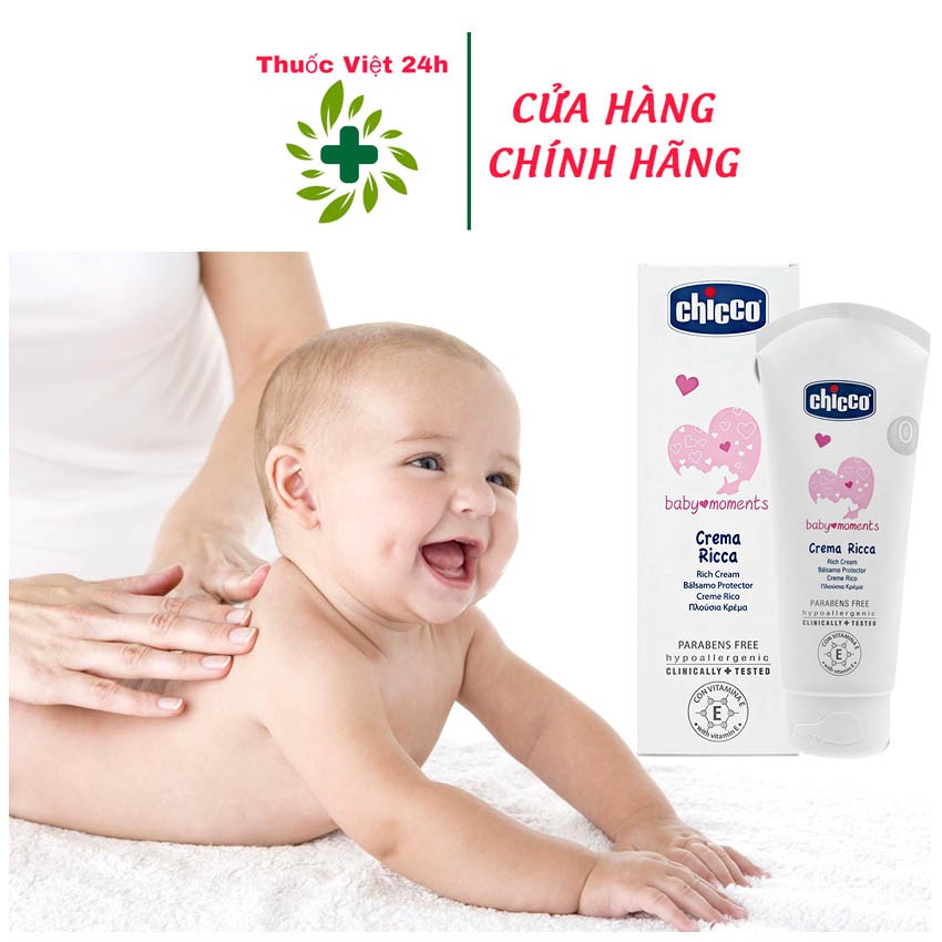Kem Dưỡng Ẩm Chicco Rich Cream - ngăn ngừa tình trạng khô nẻ da & dưỡng ẩm da trẻ sơ sinh - thuocviet24h