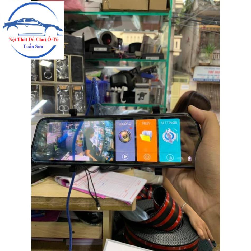 CAMERA HÀNH TRÌNH ANYTEK T12 GƯƠNG 10 INC ANYTEK T12 SIÊU NÉT FULLHD KÈM CAMERA LÙI | BigBuy360 - bigbuy360.vn