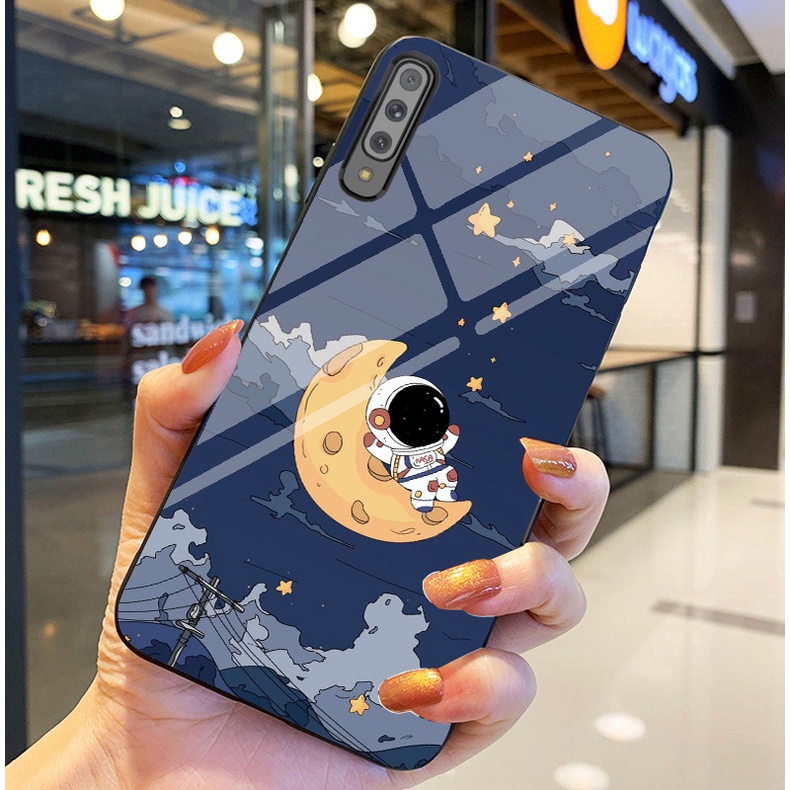 Ốp Lưng SAMSUNG GALAXY A30S, A50, A50S, A70, A7 2018 Ốp kính bóng cao cấp Phi Hành Gia
