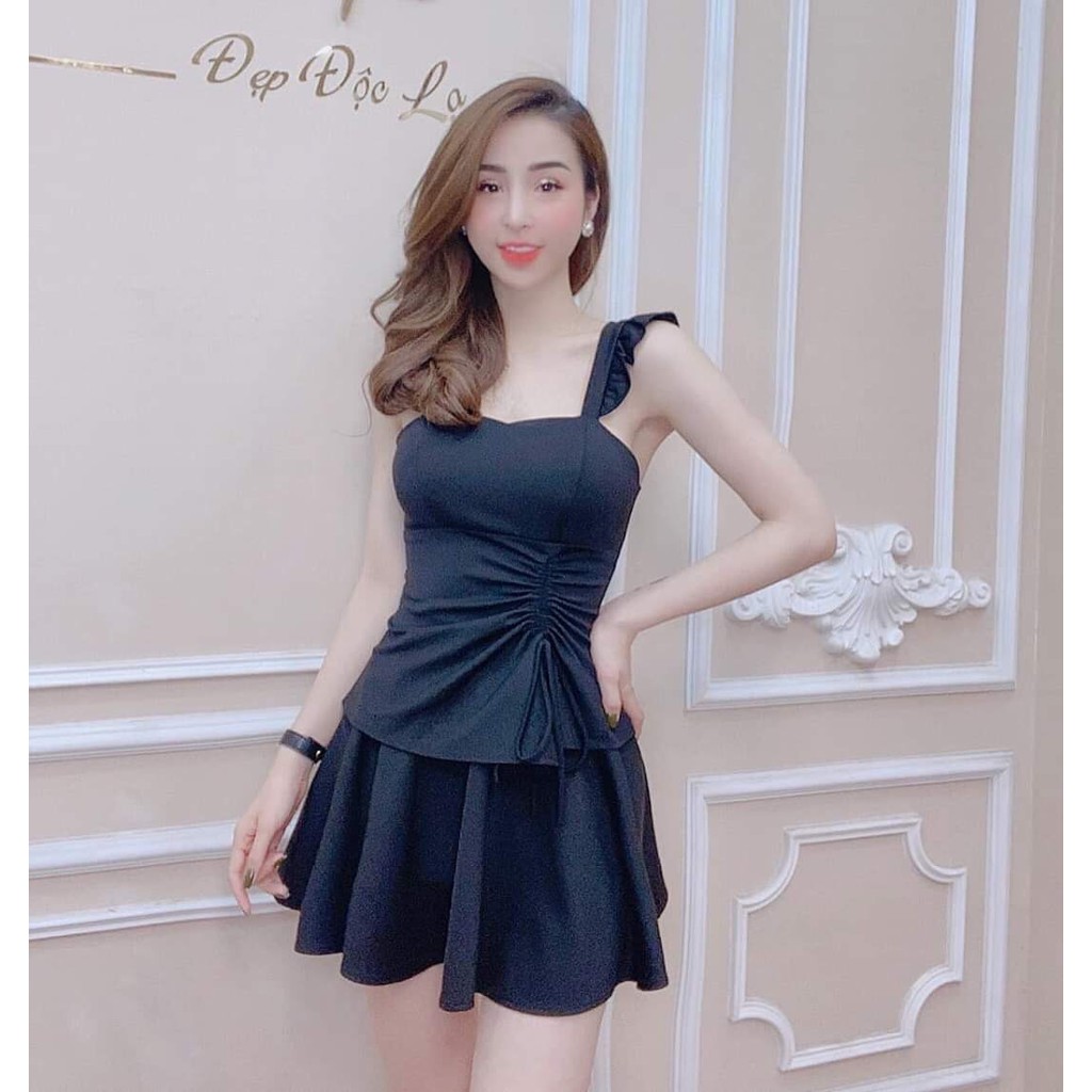 CHÂN VÁY XÒE VÀ ÁO BODY RÚT DÂY (CÓ MÚT NGỰC) THỜI TRANG THIẾT KẾ VESTA RD65