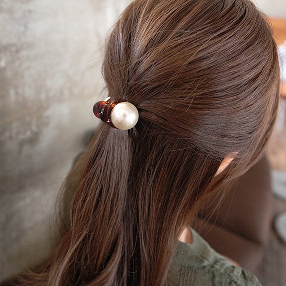 Kẹp tóc càng cua acrylic hình tròn nhiều màu tùy chọn dễ thương cho nữ （Hairclips）