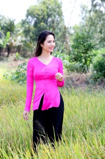 ( Sẵn )Bộ áo bà ba lụa tằm kèm quần