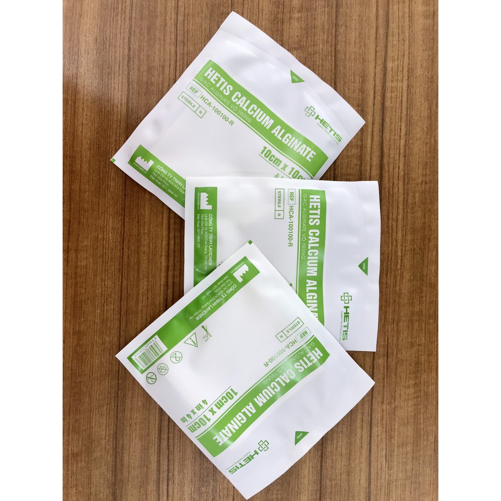 Gạc cầm máu vết thương, hút dịch, hỗ trợ lành thương, các sợi Alginate được chiết xuất từ rong biển  HCA