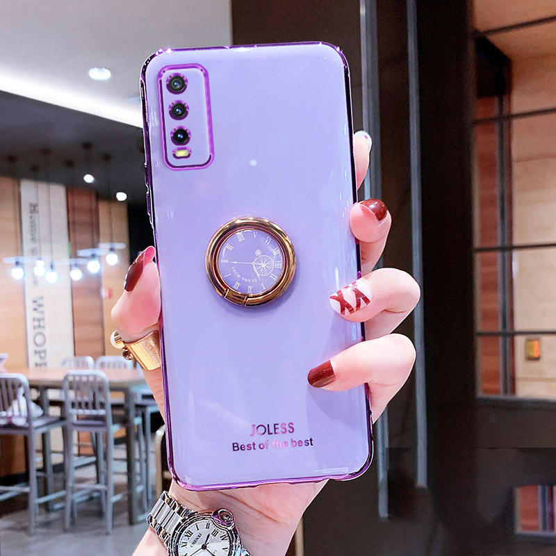 Ốp điện thoại có giá đỡ hình đồng hồ sáng tạo cho Vivo Y12S 2021 Y20I Y20 2021 Y20S Y12A Y20A Y21 Y21S Y33S