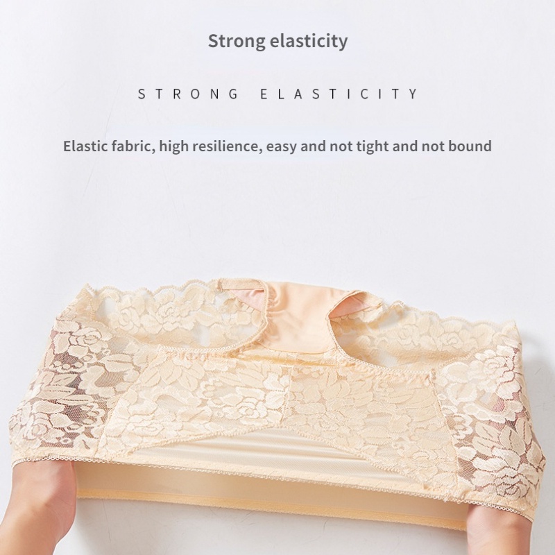 Quần Lót Lưng Vừa Không Đường May Phối Ren Xuyên Thấu Gợi Cảm Cho Nữ