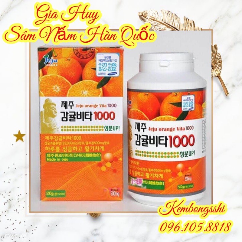 [Mã GROSALEHOT giảm 8% đơn 250K] [HÀNG MỚI VỀ] [HỘP LỚN 500gr] Viên Ngậm VITAMIN C JEJU Hàn Quốc