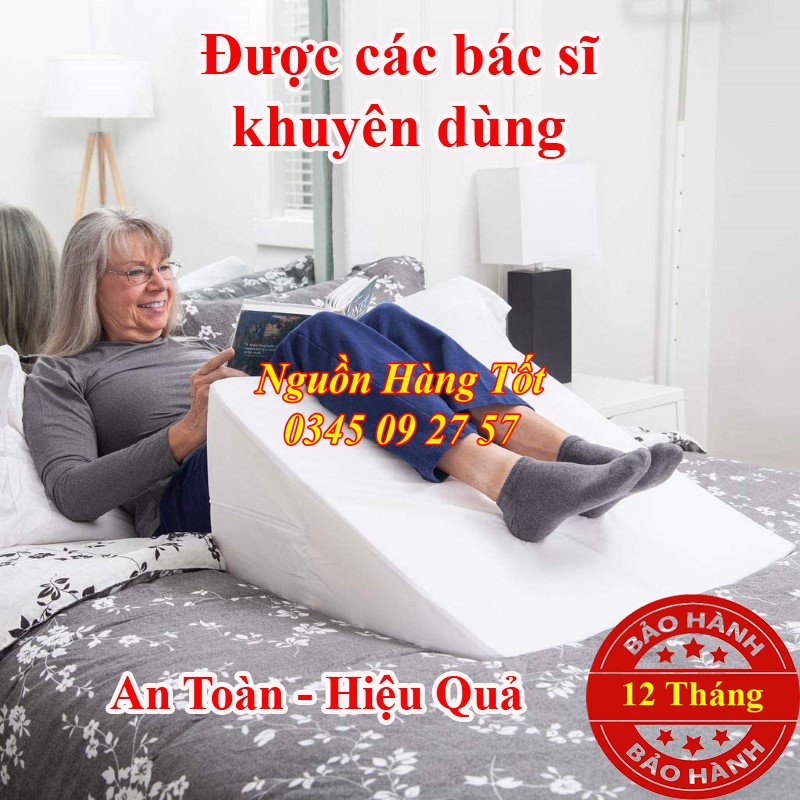 Gối Chống Suy Giãn Tĩnh Mạch HARU 60x60x26cm Giảm Đau Nhức Chân, Vọp Bẻ, Giúp Dễ Ngủ Vào Ban Đêm.