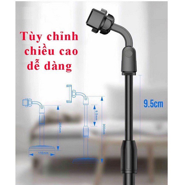 [Freeship] Giá đỡ điện thoại Microphone Stands, kẹp chống lưng 360 ,đế chân tròn để bàn, gía đỡ tiện lợi đa năng