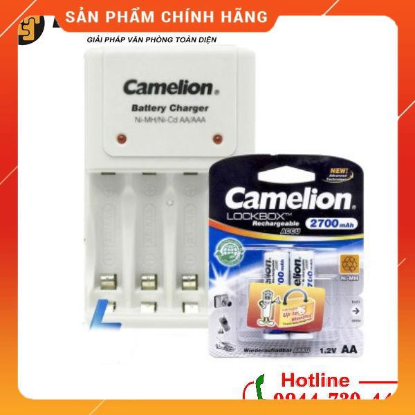 Combo Bô sạc pin tiểu + 2 pin sạc AA Camelion dailyphukien
