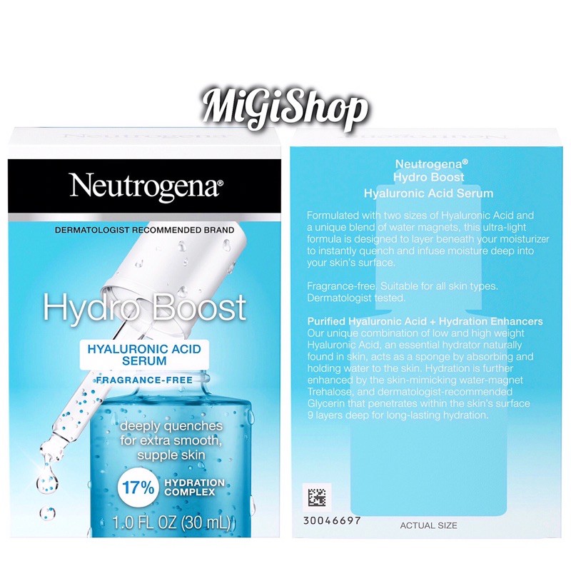 Tinh Chất Cấp Ẩm Sâu Neutrogena Hydro Boost Hyaluronic Acid Serum 30ml