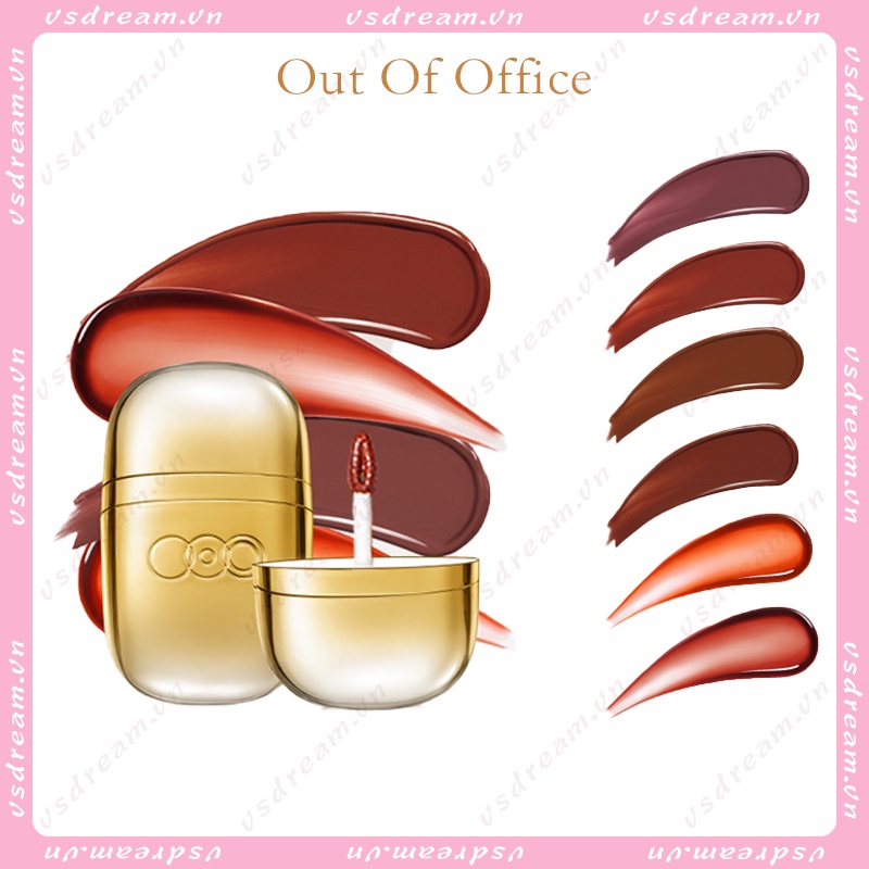 Son Môi Dạng Lỏng Dưỡng Ẩm OOO Out Of Office Không Dính Cốc Chống Thấm Nước Màu Mờ Thời Trang