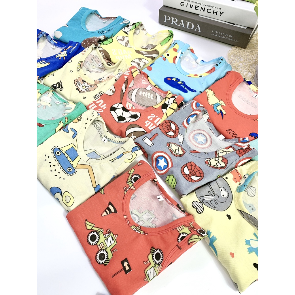 Bộ Ba Lỗ Cotton Nhiều Hình Cho Bé Trai Bé Gái Mềm Mịn