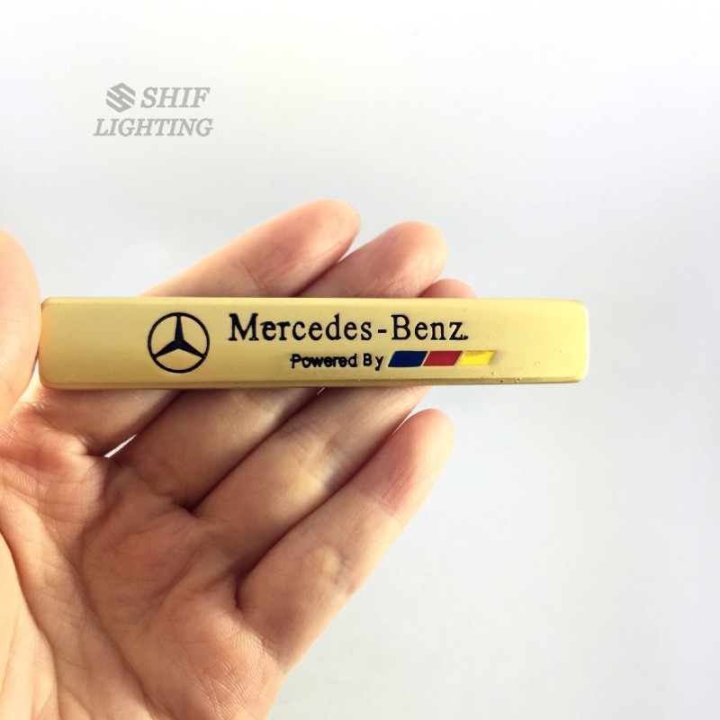 Logo Mercedes Benz bằng kim loại dán trang trí cho xe ô tô