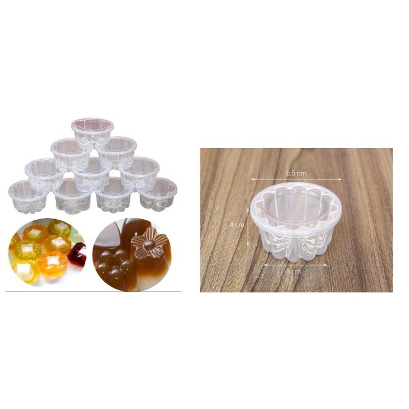 Combo 50 Khuôn Làm Rau Câu Bánh Flan 6,5cm Có Nắp Đậy - BX2022