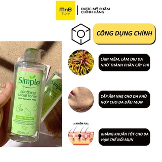 Combo Simple Toner Simple Sữa Rửa Mặt Simple Tẩy Trang Simple