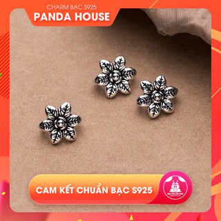 Charm bạc s925 khóa liên kết vòng tay, dây chuỗi hình bông hoa 6*10*10mm - Panda House