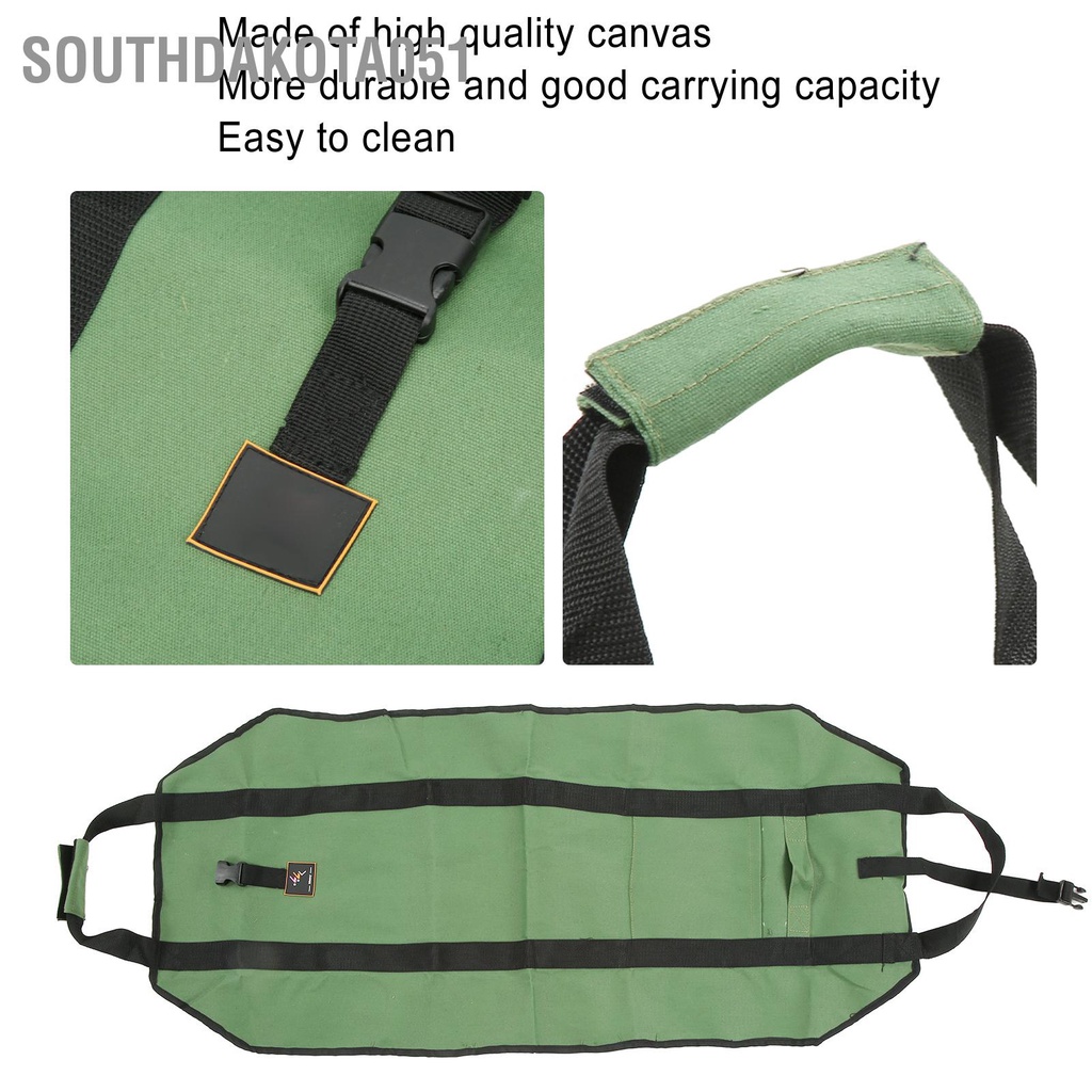 [Hàng Sẵn] Túi đựng củi Đa chức năng Di động Bền Màu xanh lá cây cho Cắm trại ngoài trời【Southdakota051】