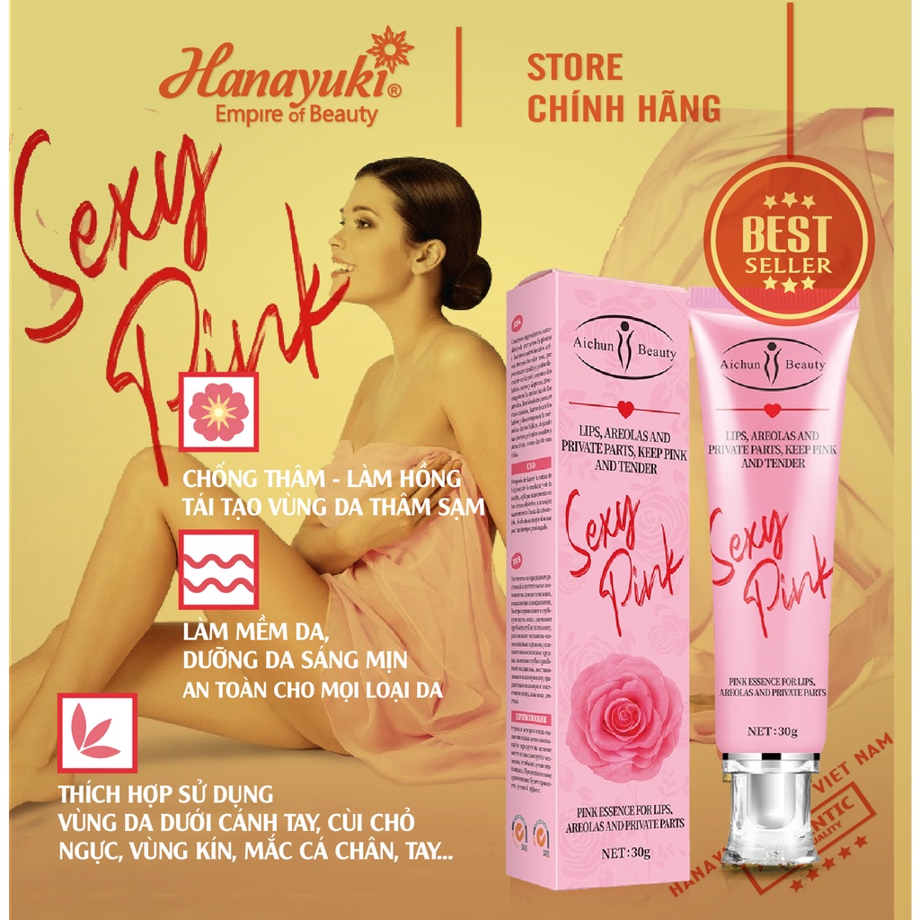 Sỉ- Kem chống thâm môi, làm hồng nhũ hoa vùng kín khử thâm hiệu quả Sexy Pink Aichun Beauty 30G