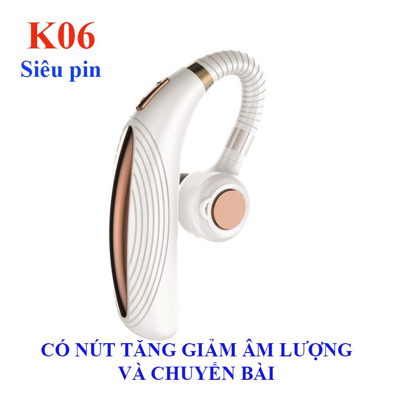 [Mã ELFLASH5 giảm 20K đơn 50K] tai nghe bluetooth pin trâu, bass mạnh K06