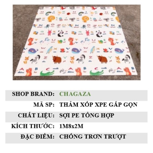 Thảm Xốp XPE Gấp Gọn m8*2m Chống Trơn Trượt, Chống Thấm